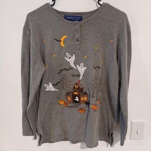 Karen Scott Grandmacore Halloween Shirt with Ghosts
